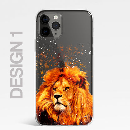 African Animals Phone Case Splatter Art CLEAR Cover Case for iPhone 14 13 12 Pro