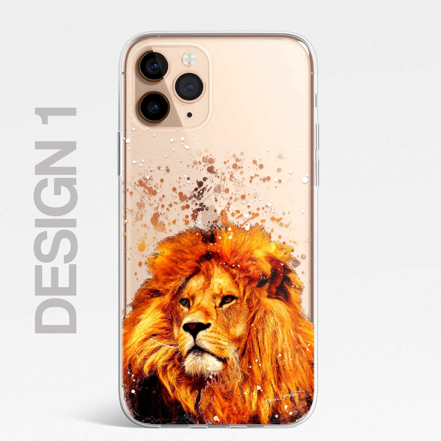 African Animals Phone Case Splatter Art CLEAR Cover Case for iPhone 14 13 12 Pro