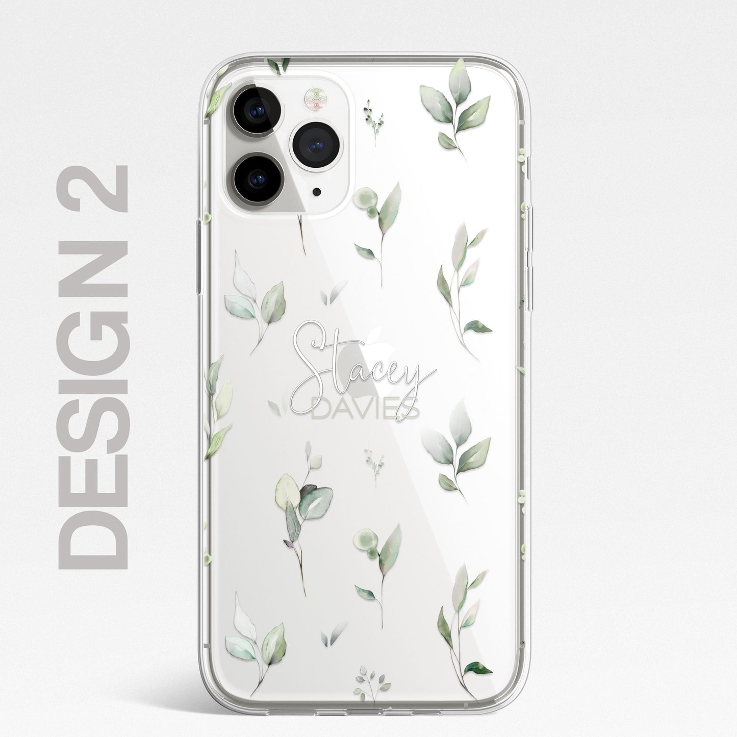 Personalised Floral Botanic Custom CLEAR Cover Case Flower for Samsung S21 S20