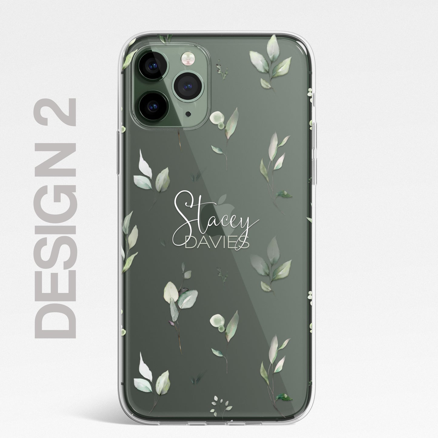 Personalised Floral Botanic Custom CLEAR Cover Case Flower for iPhone 14 12 11