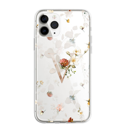 Personalised Floral CLEAR Phone Cover Case Custom For iPhone 13 Pro Max Mini +