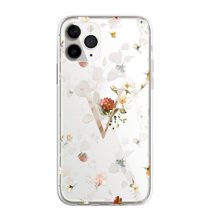 Personalised Floral CLEAR Phone Cover Case Custom For iPhone 14 Pro Max Plus +