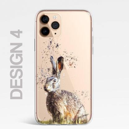 Forest Farm Animals Case Splatter Art CLEAR Phone Cover Case for iPhone 14 13 12