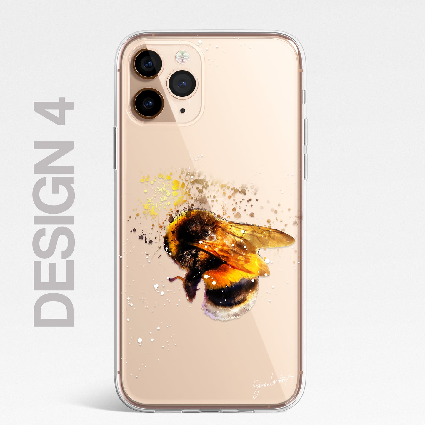 Insects Bumble Bee Case Splatter Art CLEAR Phone Cover Case for iPhone 14 13 12