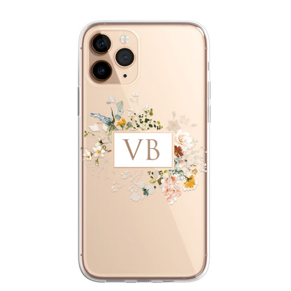 Personalised Floral CLEAR Phone Cover Case Custom For iPhone 13 Pro Max Mini +