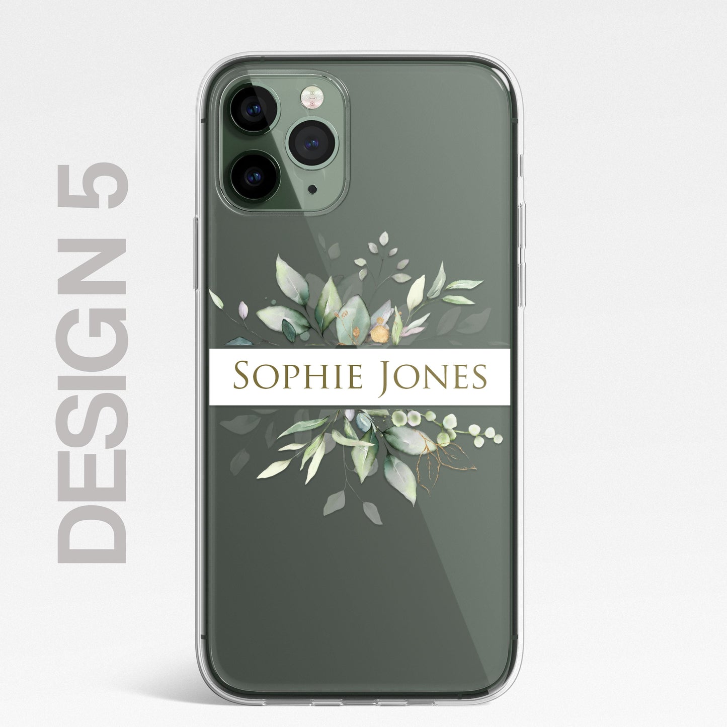 Personalised Floral Botanic Custom CLEAR Cover Case Flower for Samsung S21 S20