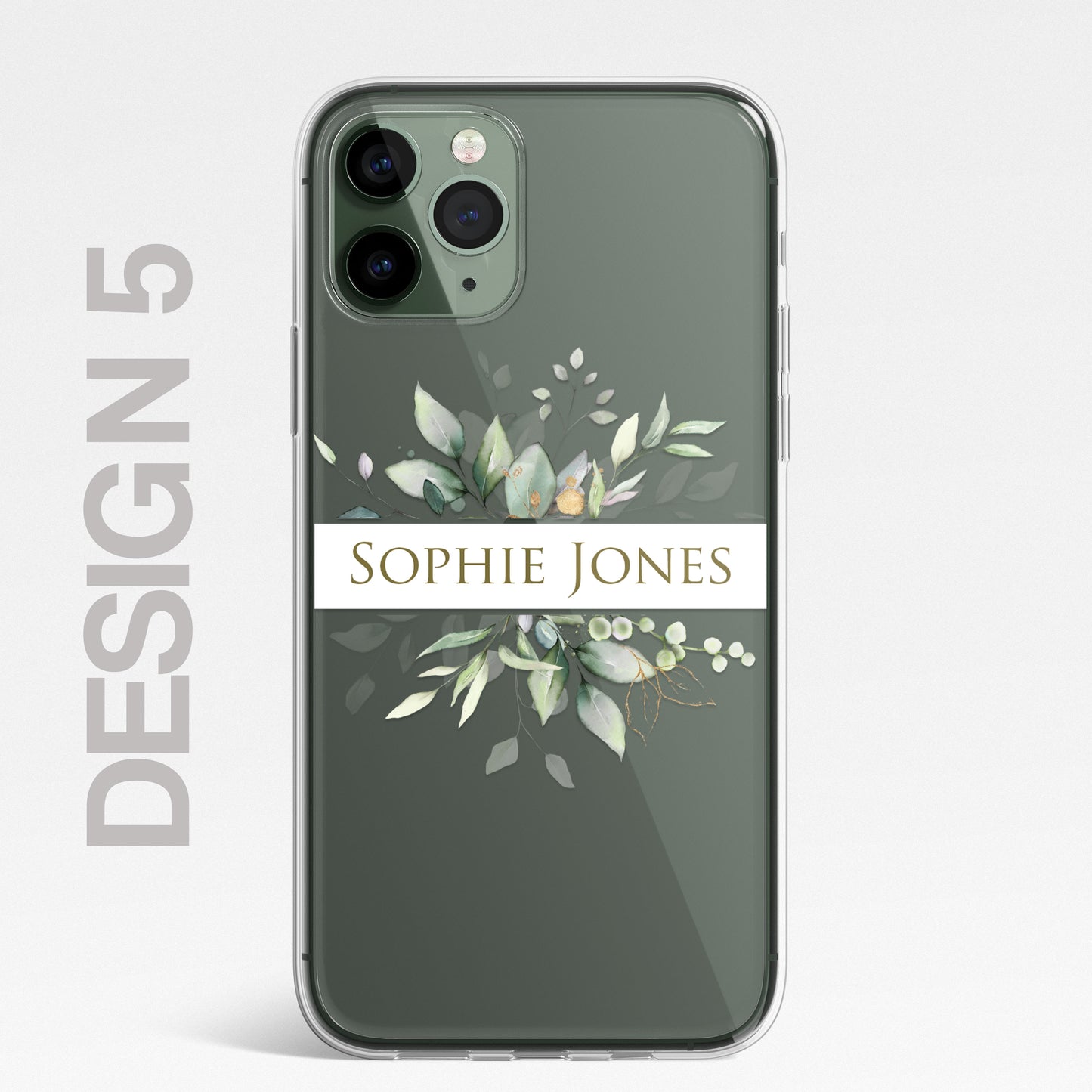 Personalised Floral Botanic Custom CLEAR Cover Case Flower for iPhone 14 12 11