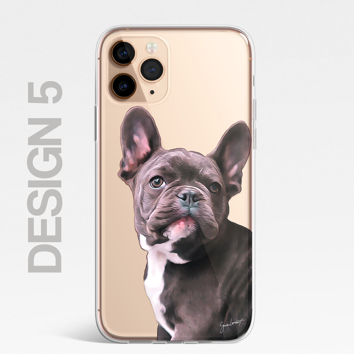 Pug Cute Dog Phone Case Painting CLEAR Phone Cover Case for iPhone 14 13 12 +