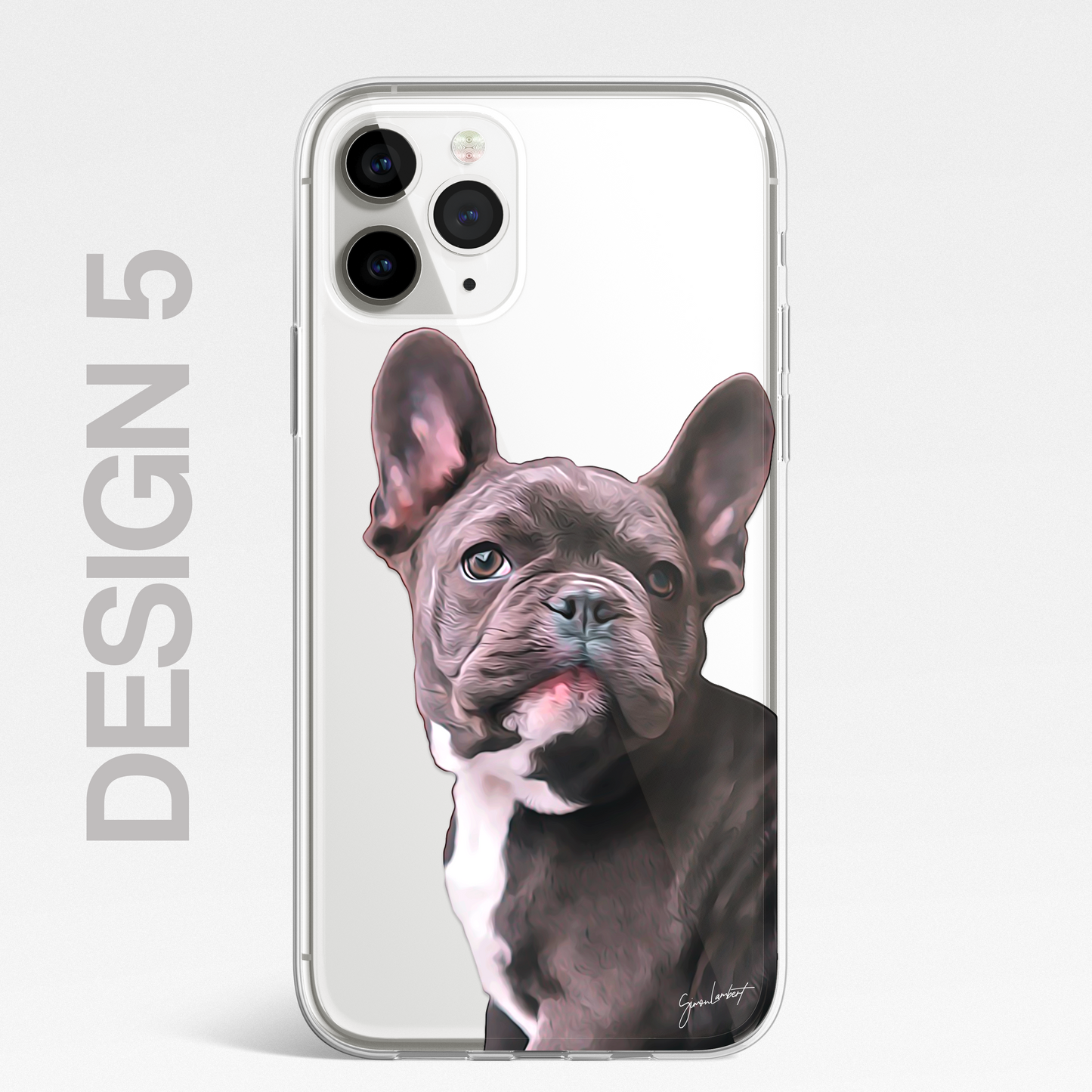 Pug Cute Dog Phone Case Painting CLEAR Phone Cover Case for iPhone 14 13 12 +