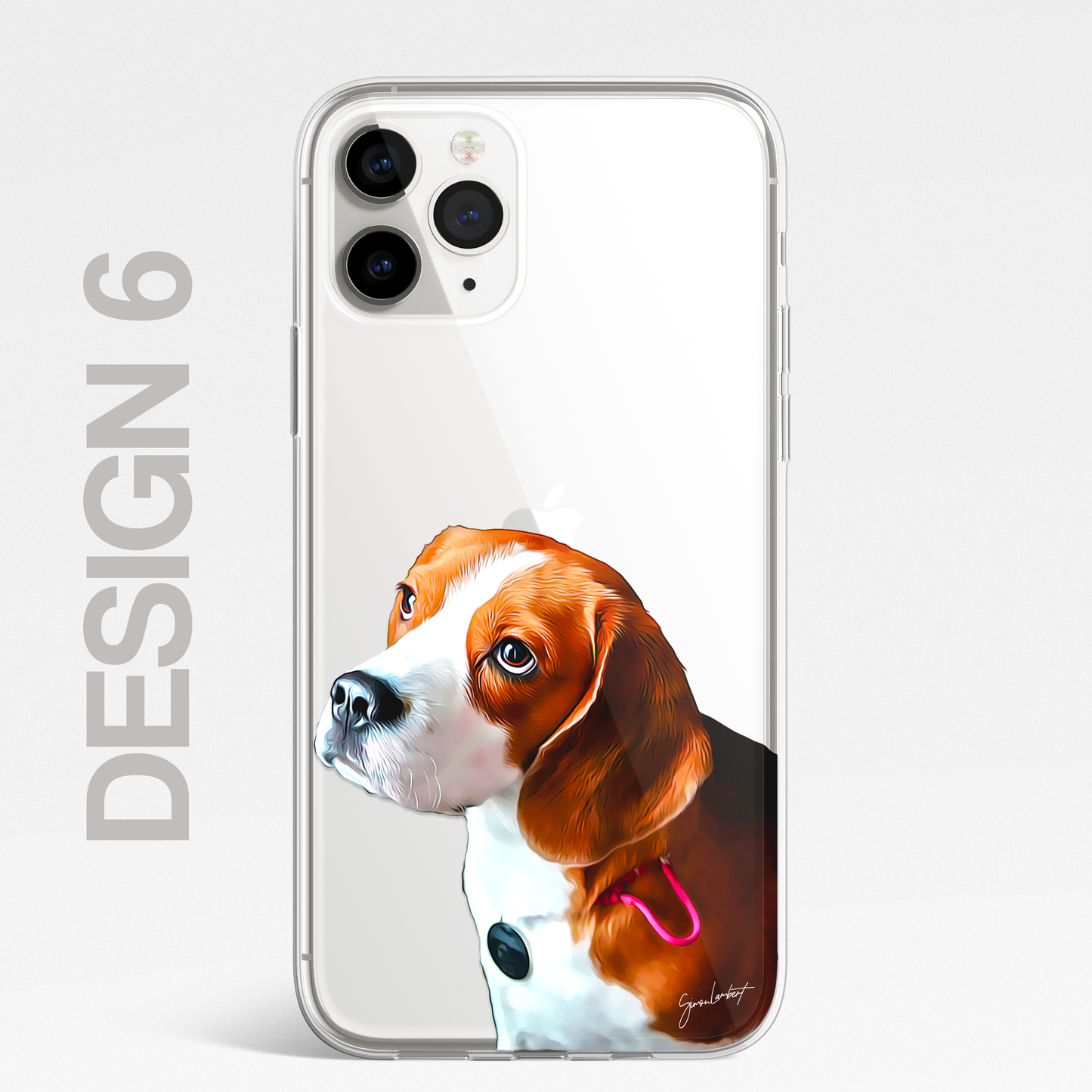 Beagle Dog Phone Case Painting Effect CLEAR Cover Case for iPhone 14 13 12 Pro +