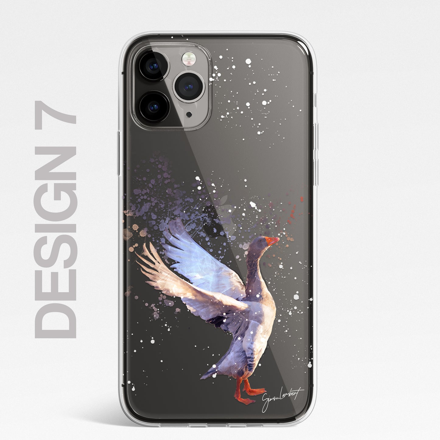 British Birds Phone Case Splatter Art CLEAR Cover Case for iPhone 14 13 12 Pro +