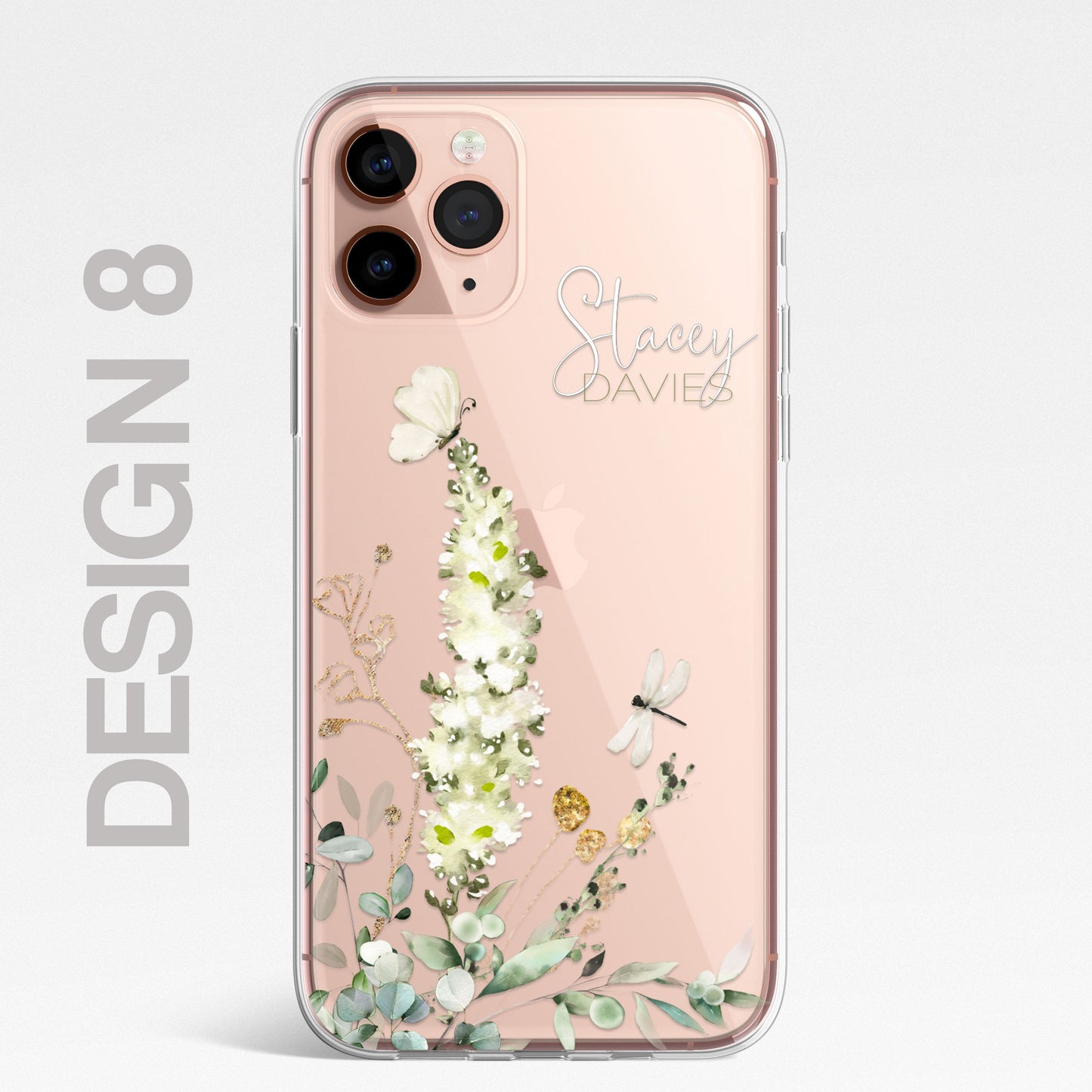 Personalised Floral Botanic Custom CLEAR Cover Case Flower for Samsung S21 S20