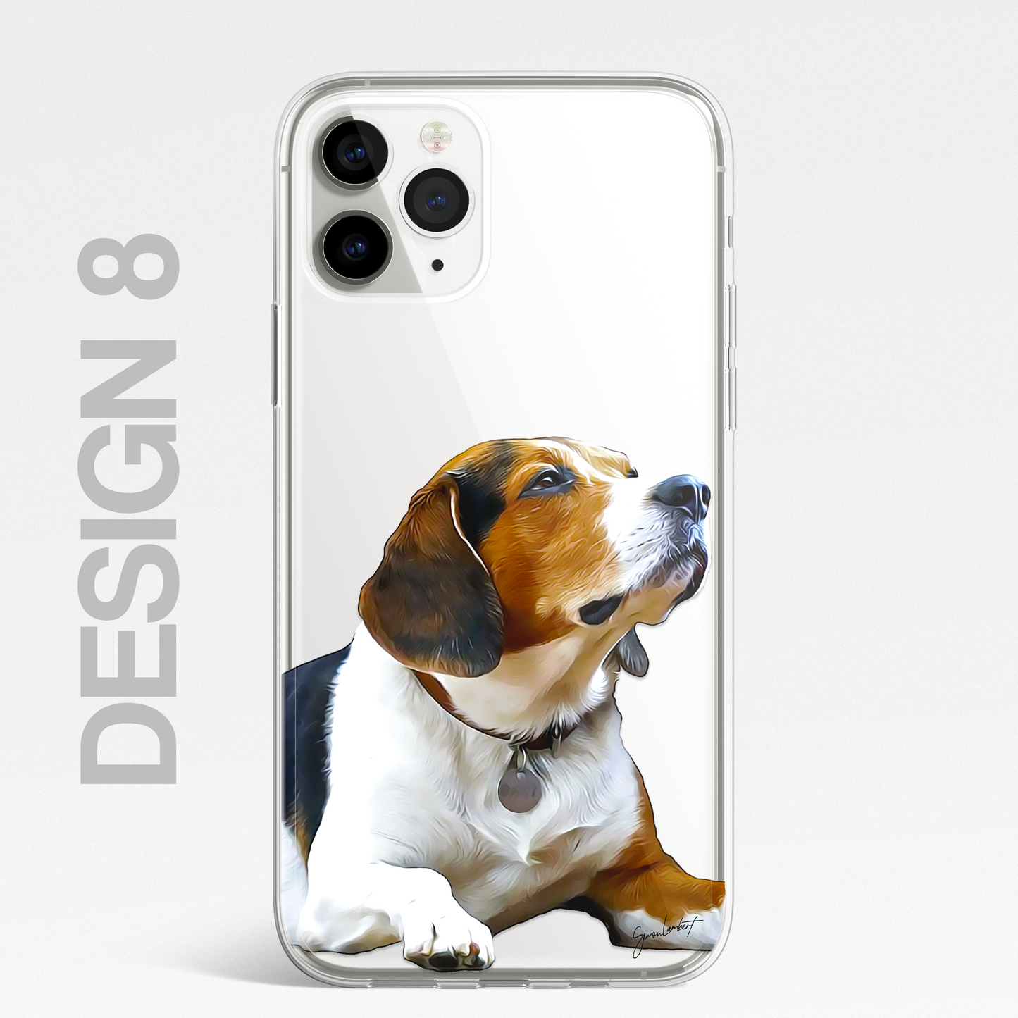 Beagle Dog Phone Case Painting Effect CLEAR Cover Case for iPhone 14 13 12 Pro +