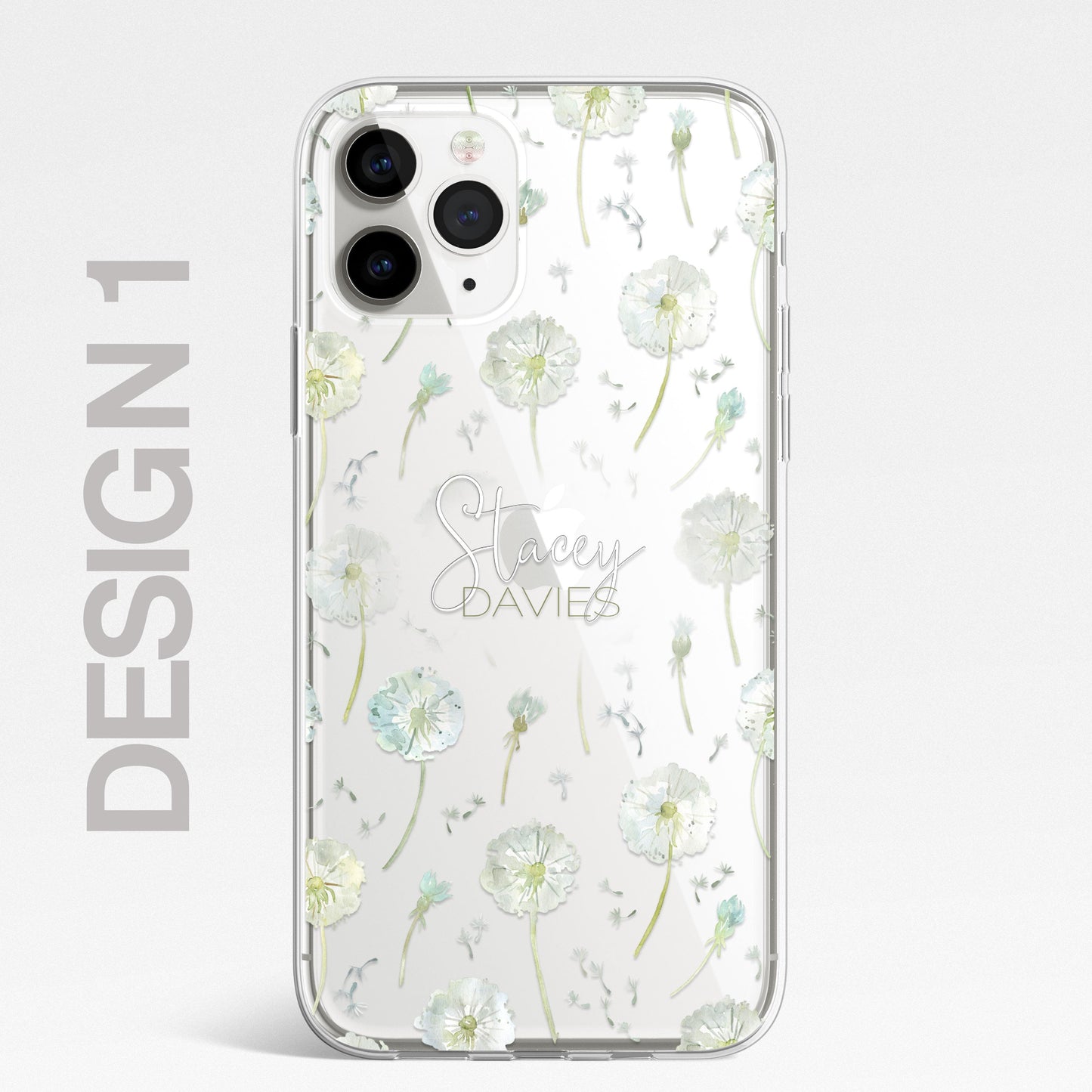 Personalised Floral Dandelions Custom CLEAR Cover Case Flower for Samsung S21 S2