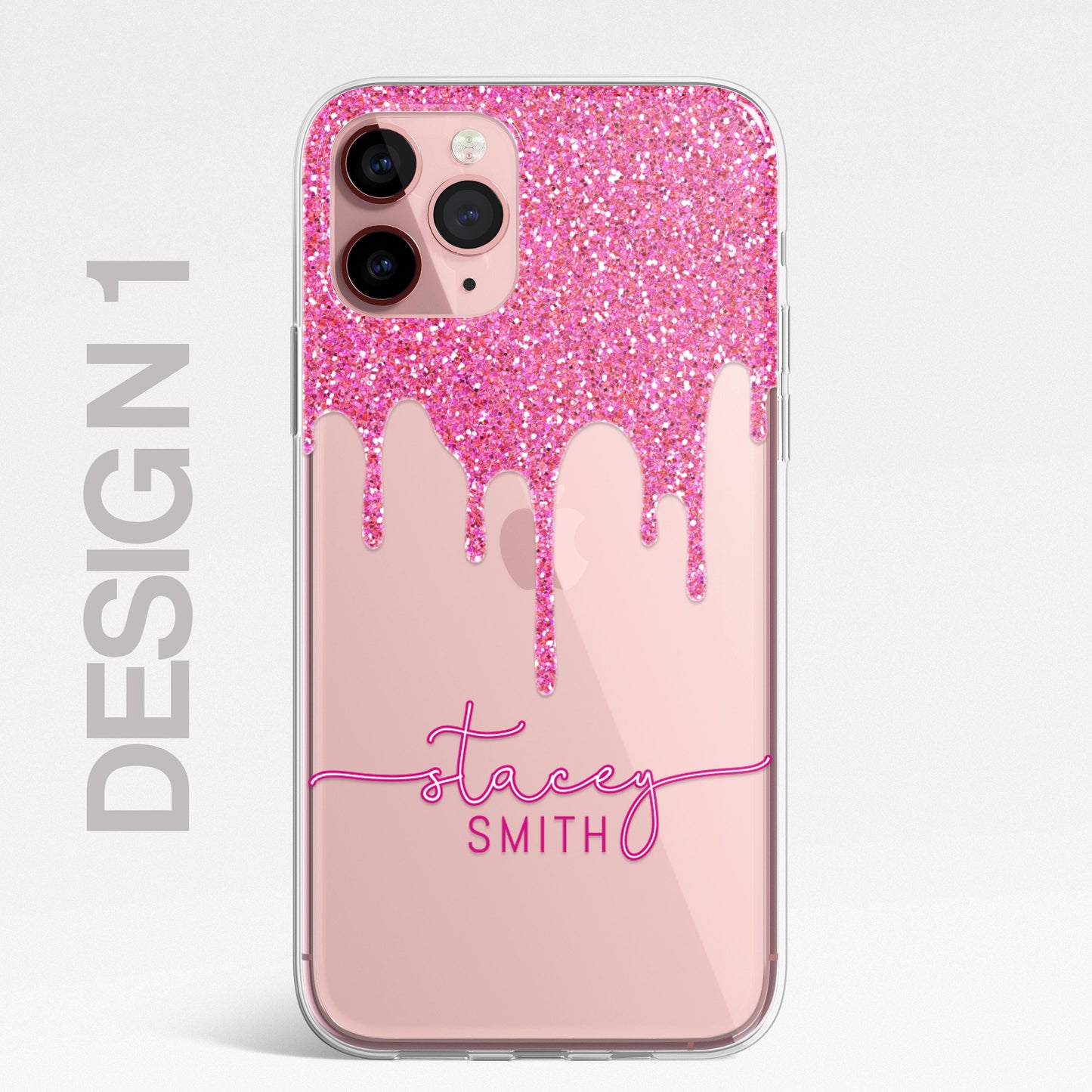 Personalised CLEAR Glitter Paint Candy Phone Cover Case For Samsung Galaxy S20+
