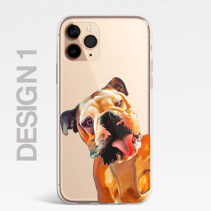Bulldog French British Dog PET Portrait CLEAR Phone Cover Case for iPhone 14 13+