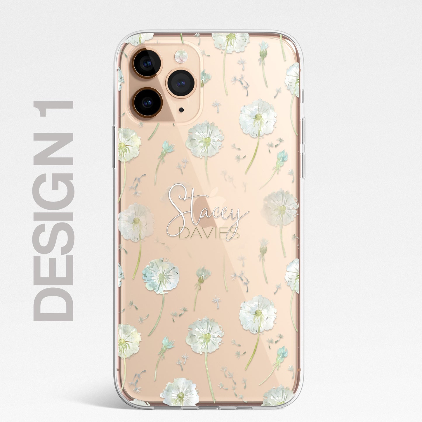 Personalised Floral Dandelions Custom CLEAR Cover Case Flower for Samsung S21 S2