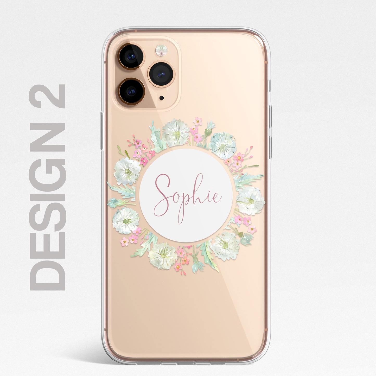 Personalised Floral Dandelion Custom CLEAR Cover Case Flower for iPhone 14 13 12