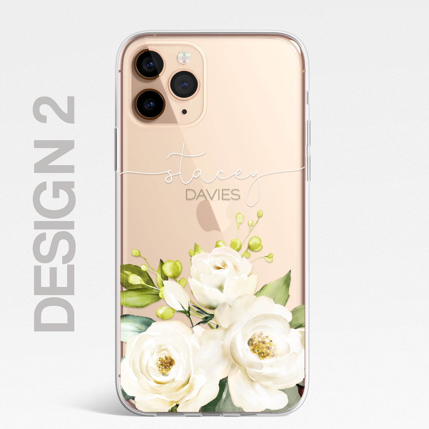 Personalised Floral CLEAR Phone Cover Case Custom For iPhone 13 Pro Max Mini +
