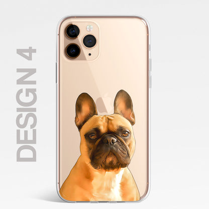 Bulldog French British Dog PET Portrait CLEAR Phone Cover Case for iPhone 14 13+