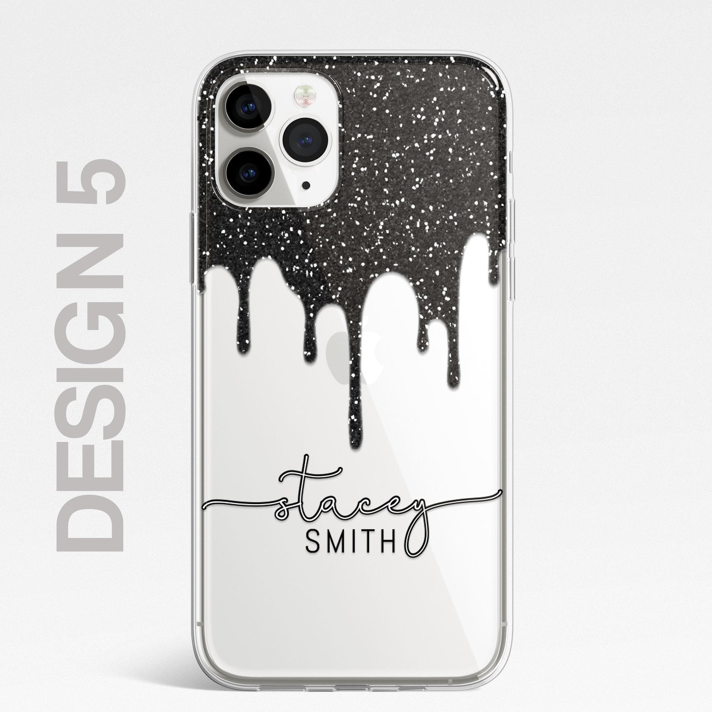 Personalised CLEAR Glitter Paint Candy Phone Cover Case For Samsung Galaxy S20+