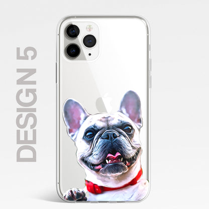 Bulldog French British Dog PET Portrait CLEAR Phone Cover Case for iPhone 14 13+