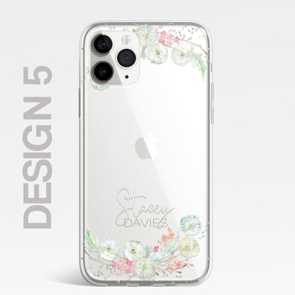 Personalised Floral Dandelion Custom CLEAR Cover Case Flower for iPhone 14 13 12