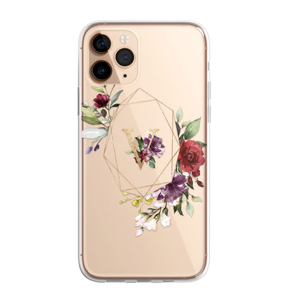 Personalised Floral CLEAR Phone Cover Case Custom For iPhone 13 Pro Max Mini +