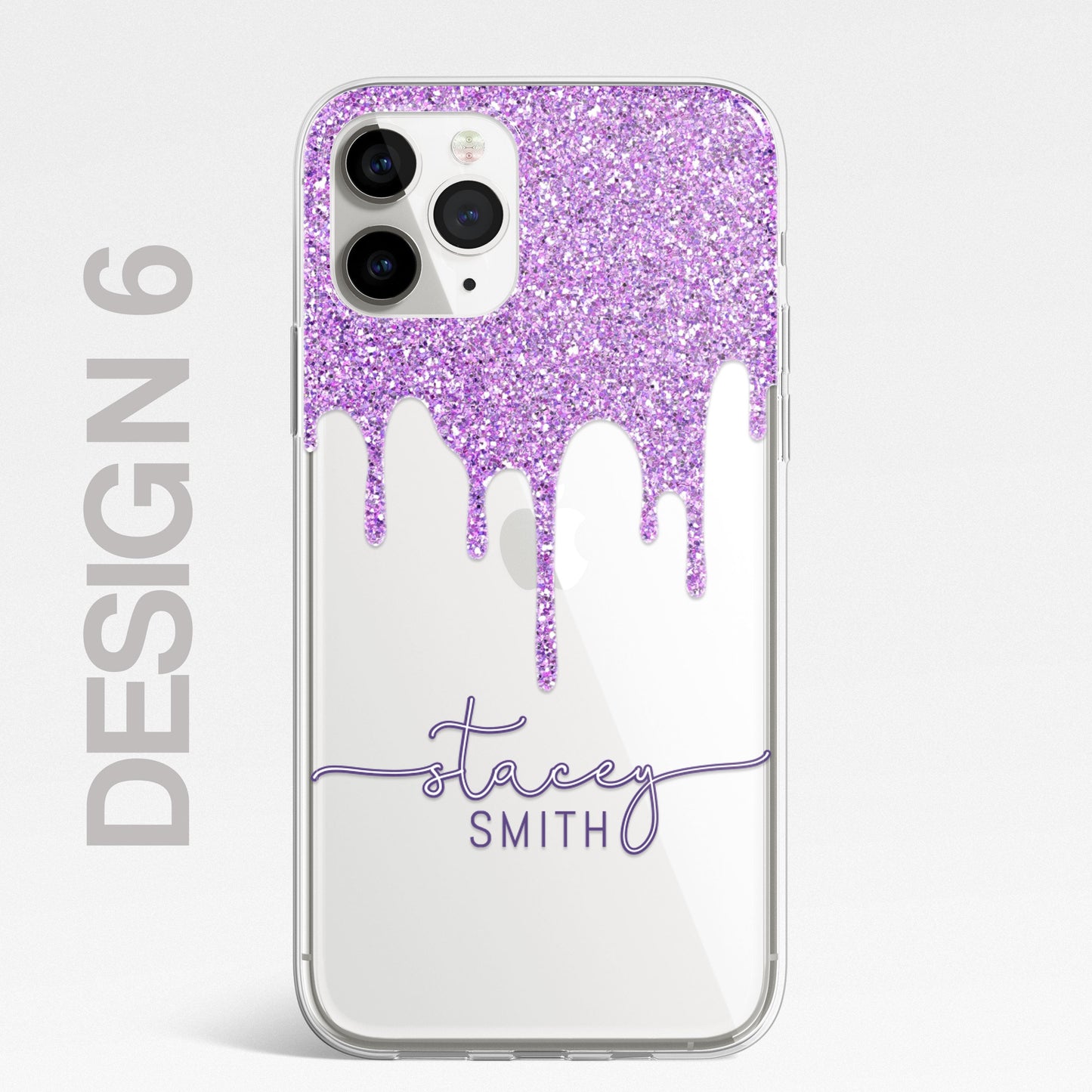 Personalised CLEAR Glitter Paint Candy Phone Cover Case For Samsung Galaxy S20+