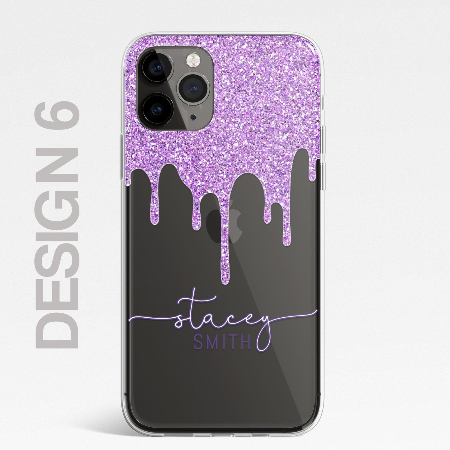 Personalised CLEAR Glitter Paint Candy Phone Cover Case For Samsung Galaxy S20+