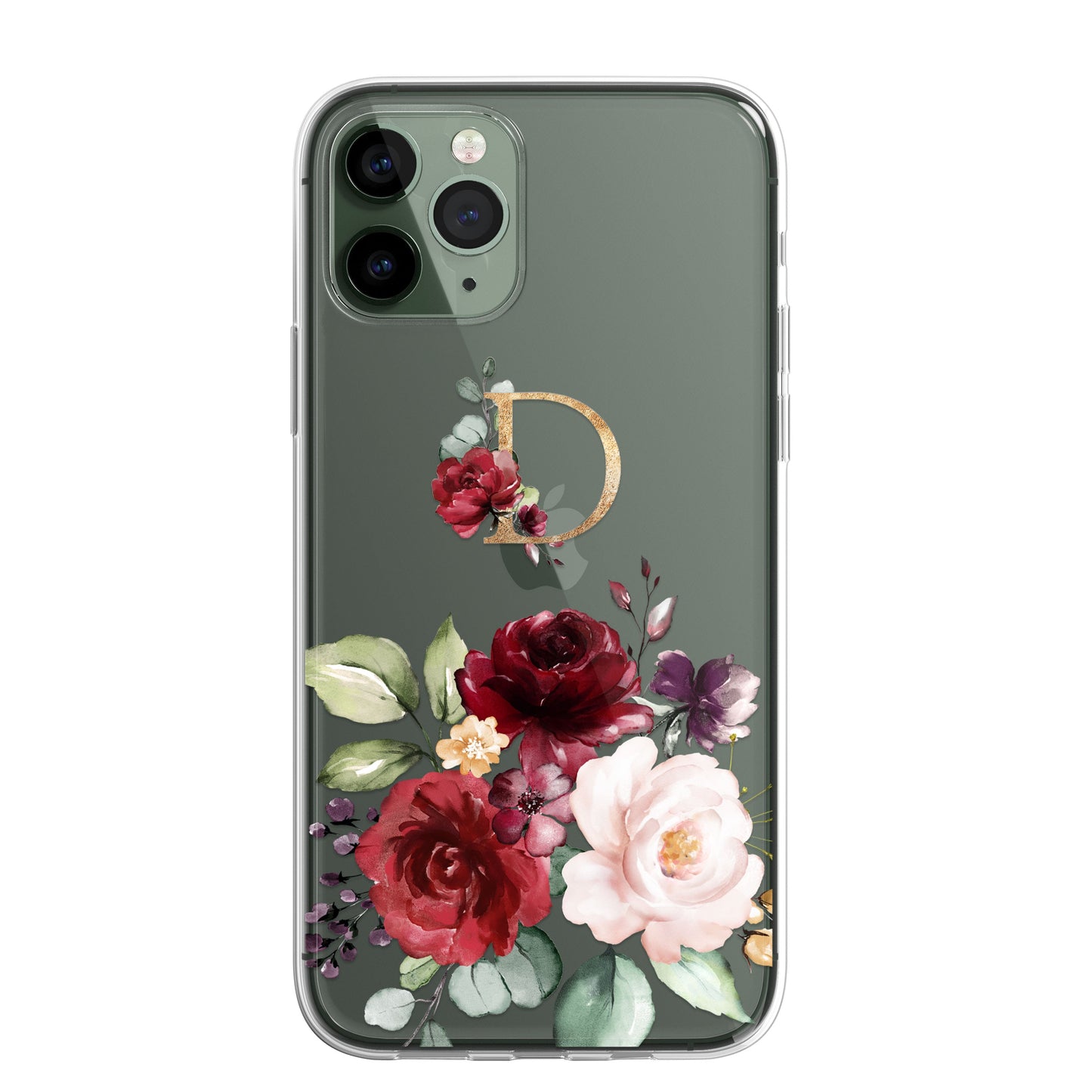 Personalised Floral CLEAR Phone Cover Case Custom For iPhone 14 Pro Max Plus +