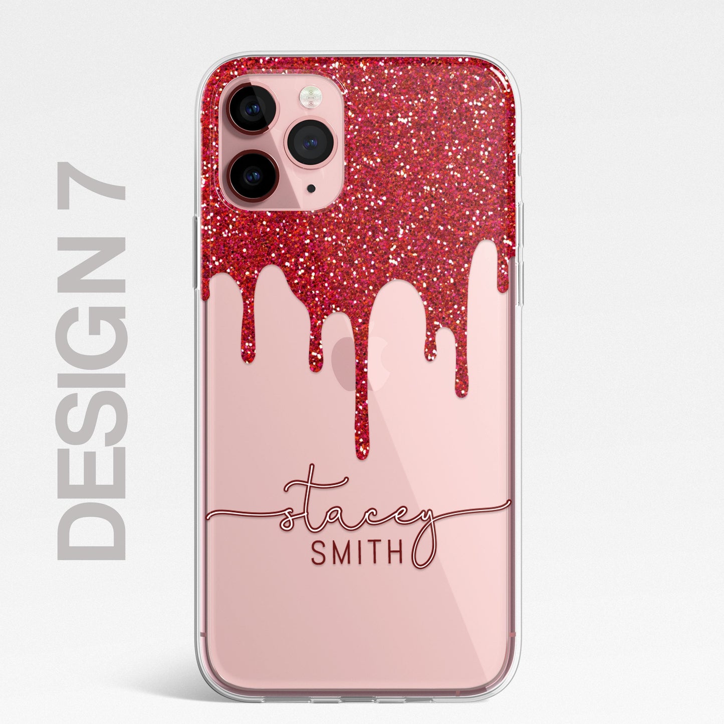 Personalised CLEAR Glitter Paint Candy Phone Cover Case For Samsung Galaxy S20+