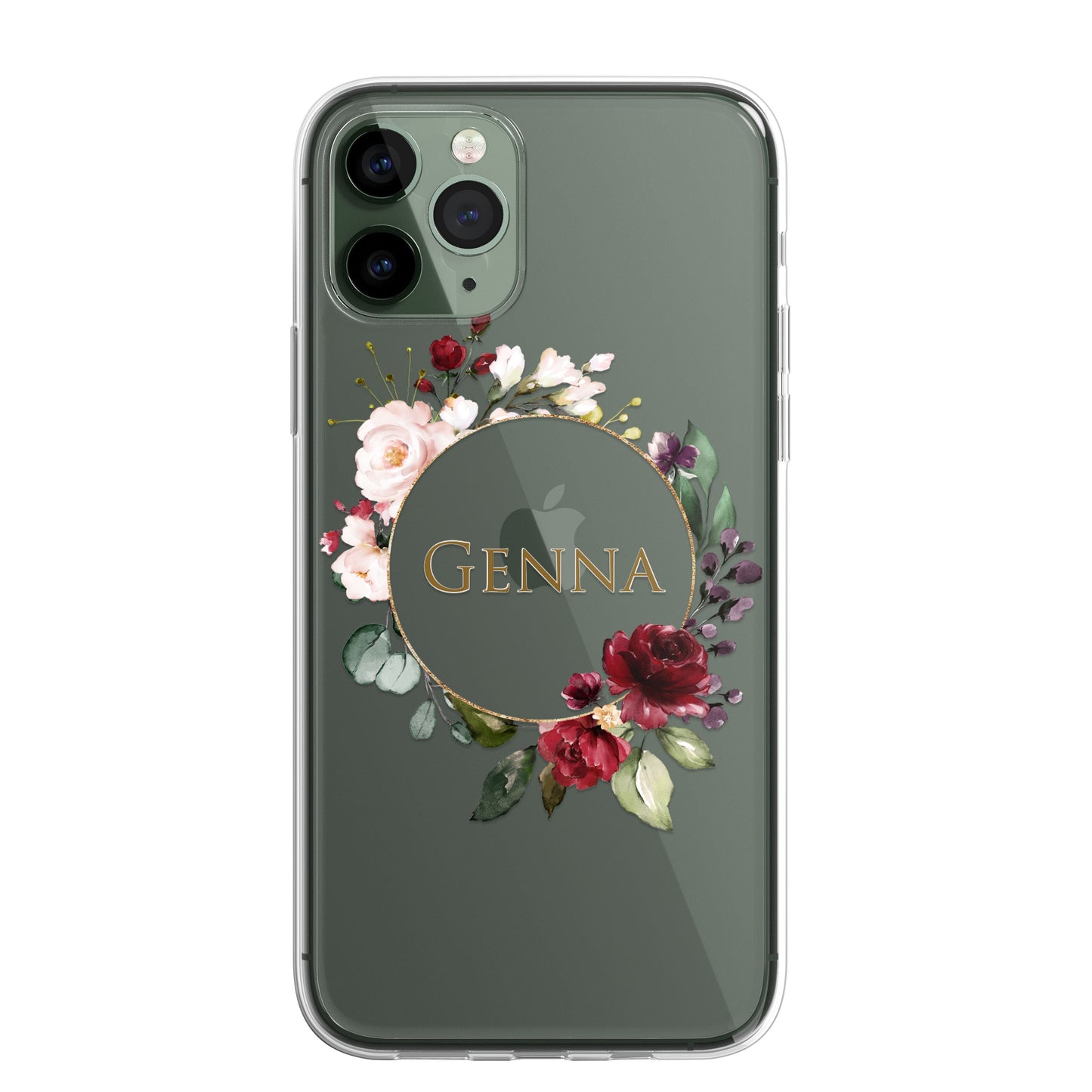Personalised Floral CLEAR Phone Cover Case Custom For iPhone 14 Pro Max Plus +