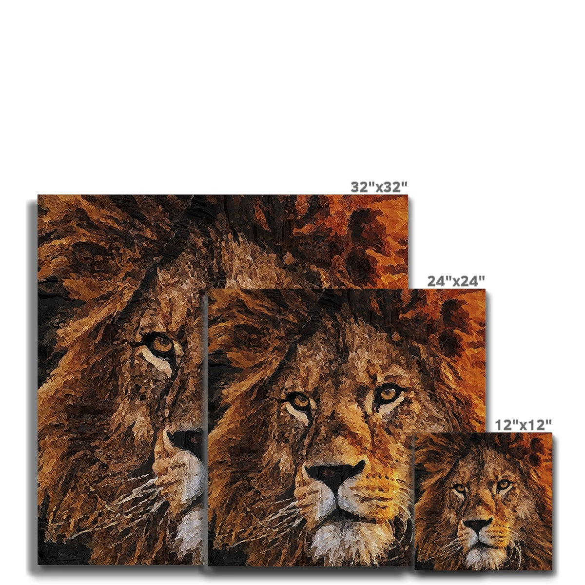 Lion Oil Palette Print Canvas