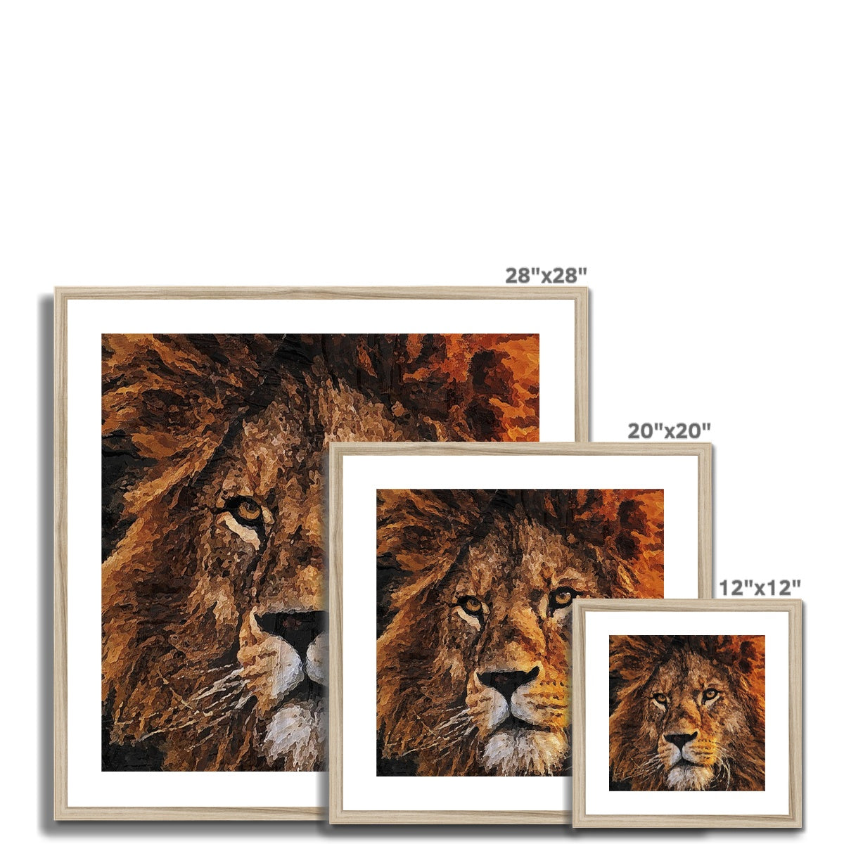 Lion Oil Palette Print Framed & Mounted Print
