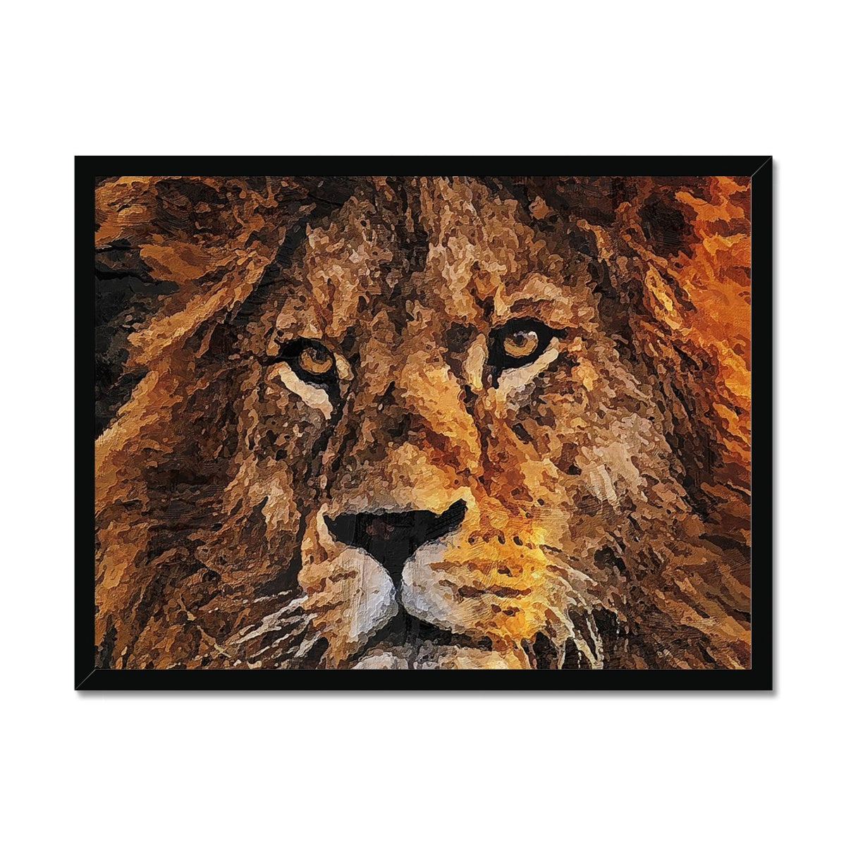Lion Oil Palette Print Framed Print