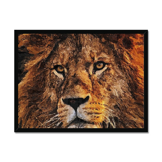 Lion Oil Palette Print Framed Print