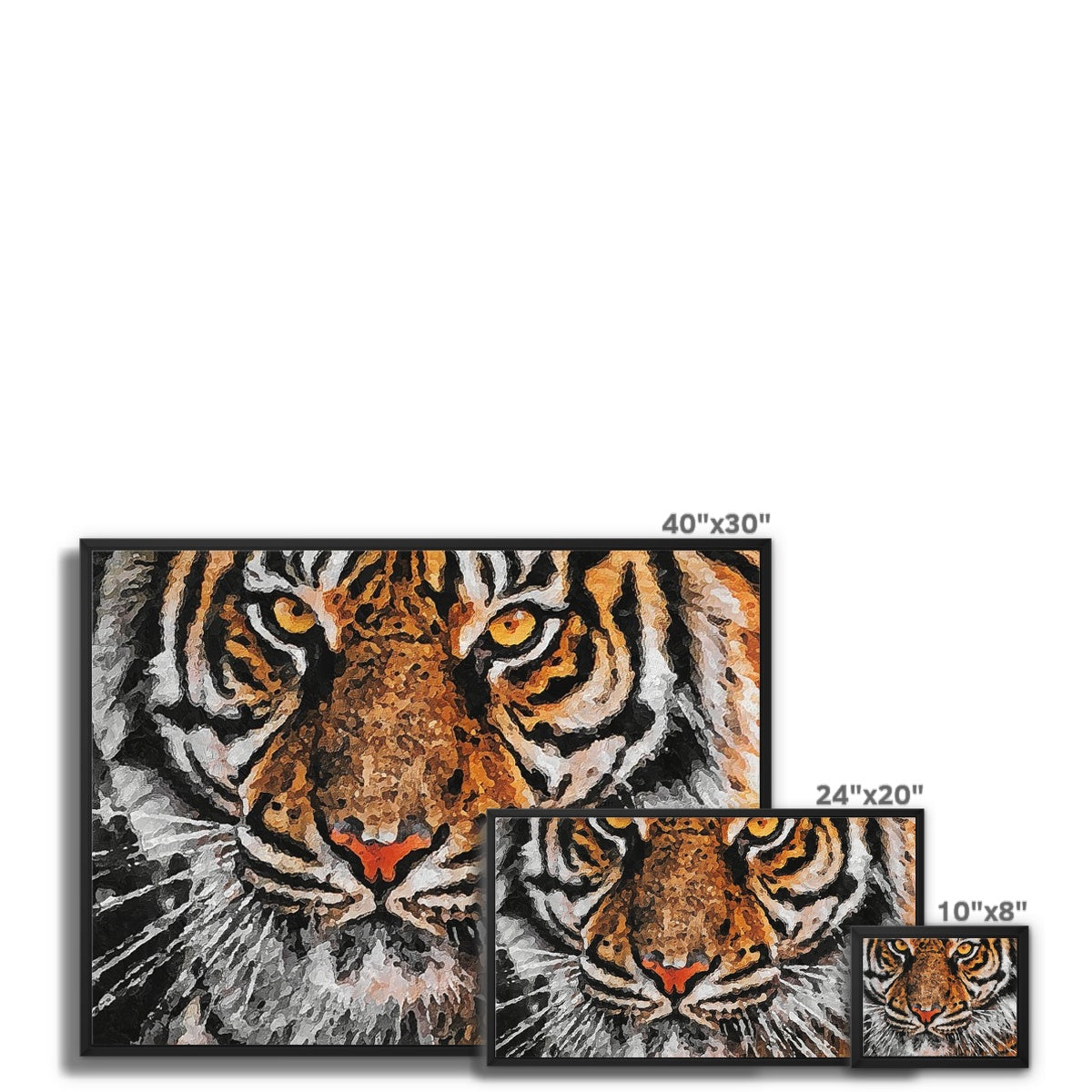 Tiger Oil Palette Print Framed Canvas
