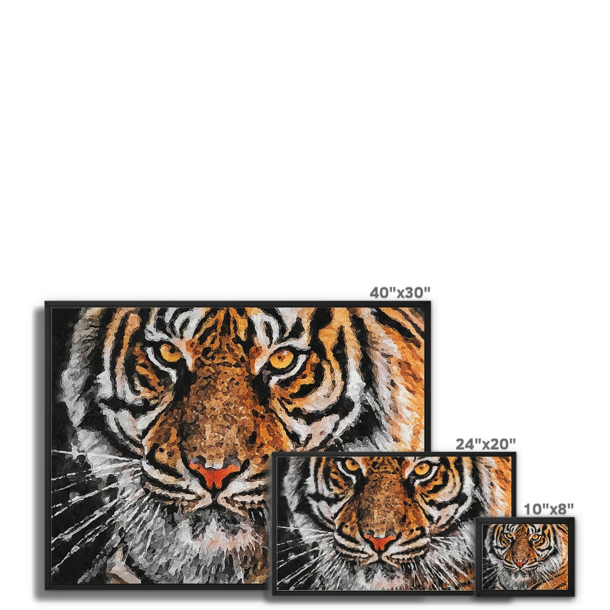 Tiger Oil Palette Print Framed Canvas