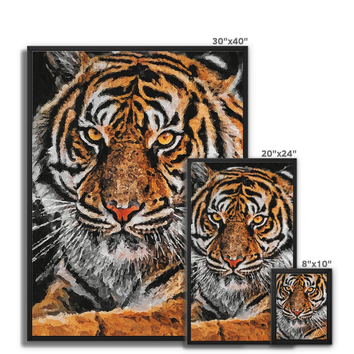 Tiger Oil Palette Print Framed Canvas