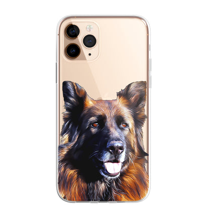 German Shepherd Alsatian Dog Phone Case Art CLEAR Cover Case for iPhone 14 13 12