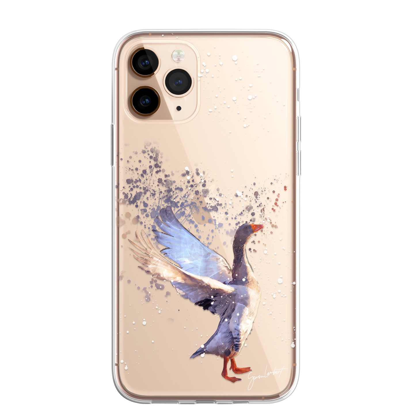 British Birds Phone Case Splatter Art CLEAR Cover Case for iPhone 14 13 12 Pro +