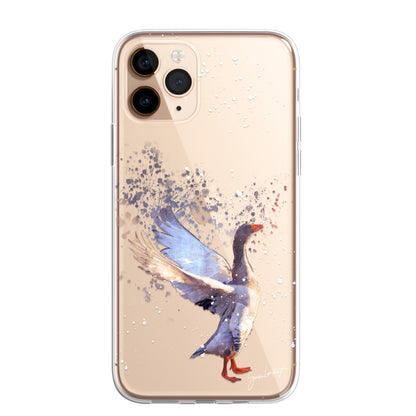 British Birds Phone Case Splatter Art CLEAR Cover Case for iPhone 14 13 12 Pro +