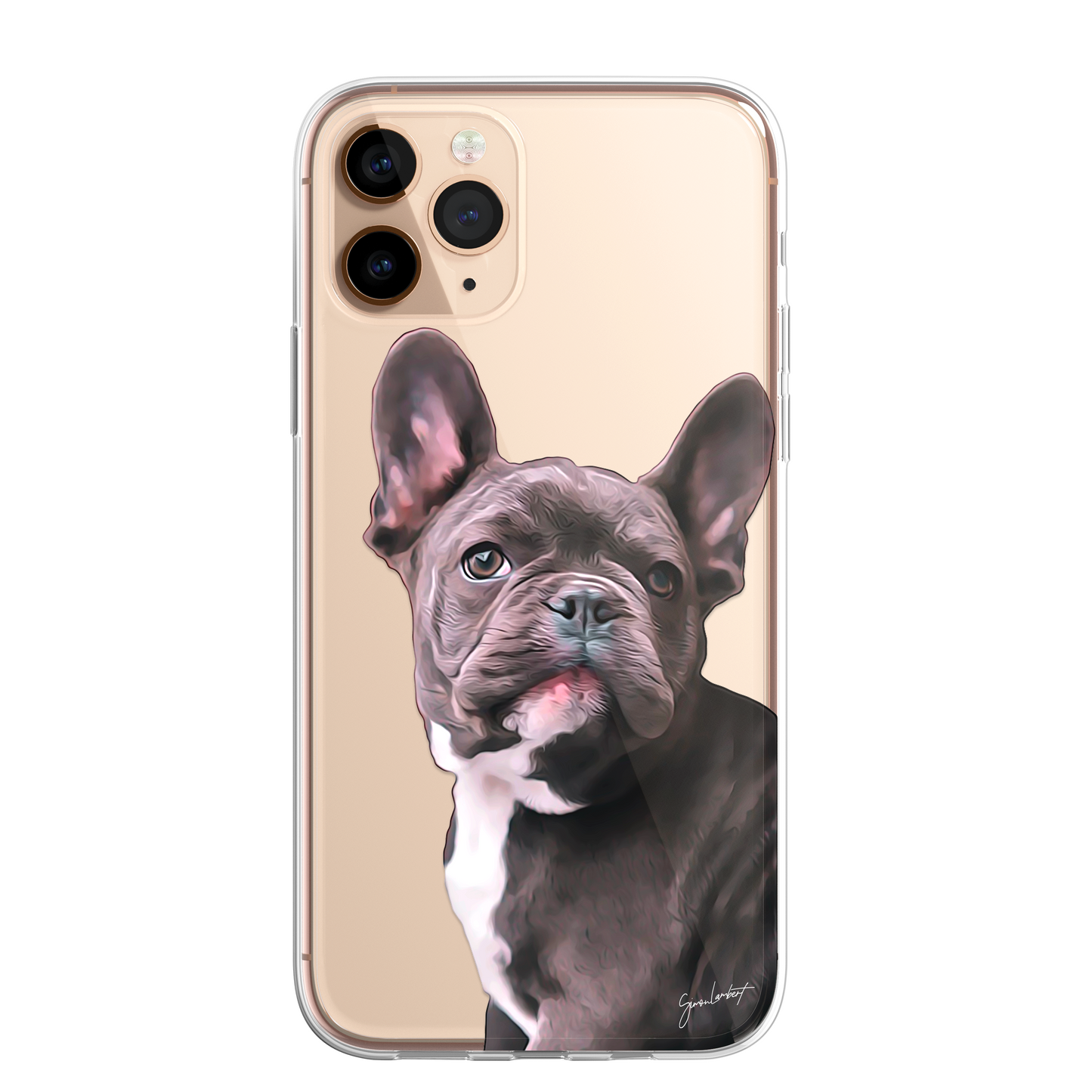 Pug Cute Dog Phone Case Painting CLEAR Phone Cover Case for iPhone 14 13 12 +