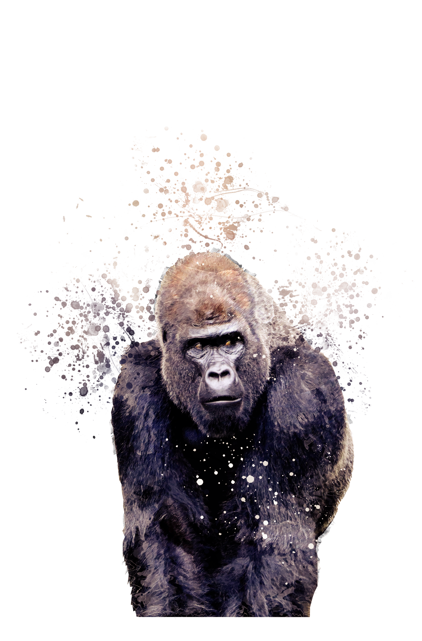 Asian Animals Phone Case Splatter Art CLEAR Cover Case for iPhone 14 13 12 Pro +