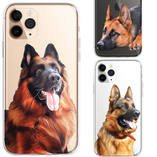 German Shepherd Alsatian Dog Phone Case Art CLEAR Cover Case for iPhone 14 13 12