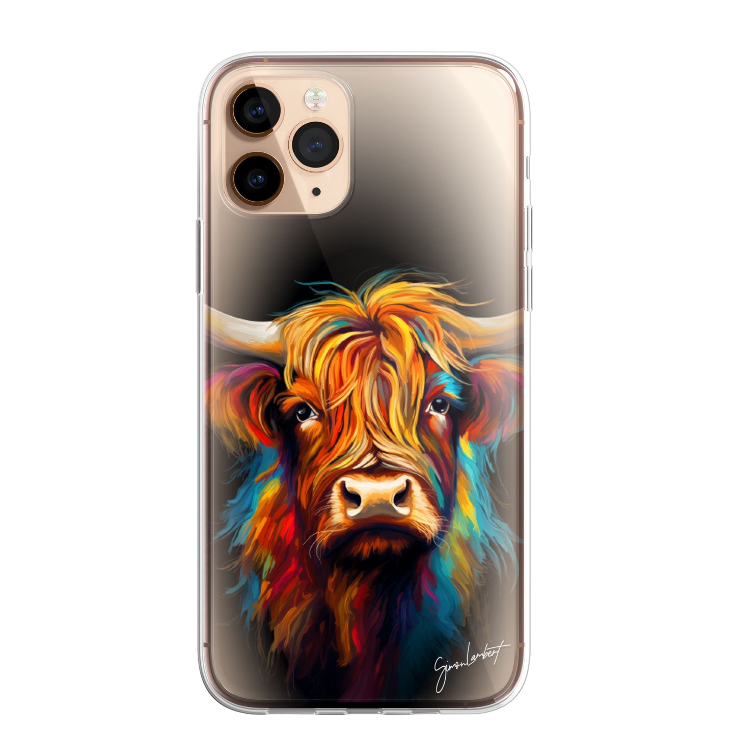 British Farm Animals Phone Case Palette Knife Art CLEAR Cover Case for iPhone 15 14 13 12 Pro +