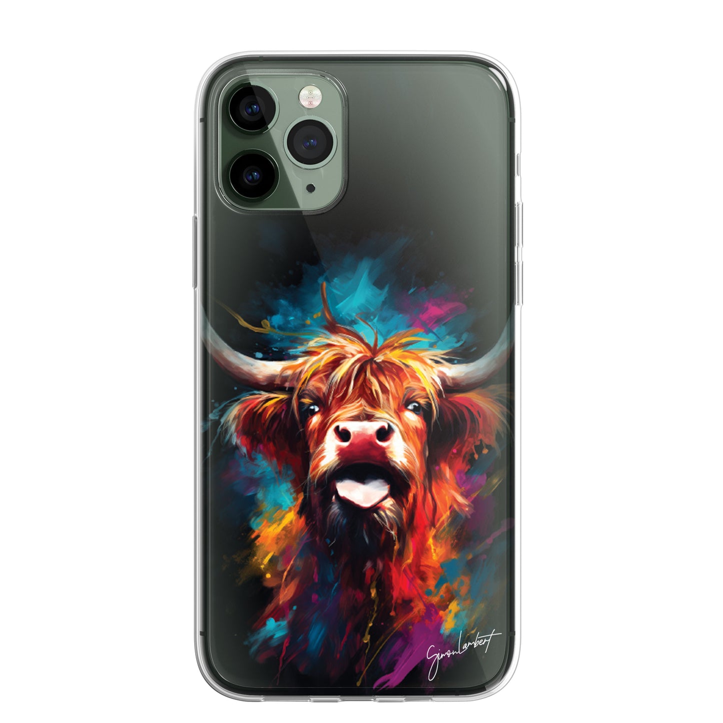 British Farm Animals Phone Case Palette Knife Art CLEAR Cover Case for iPhone 15 14 13 12 Pro +