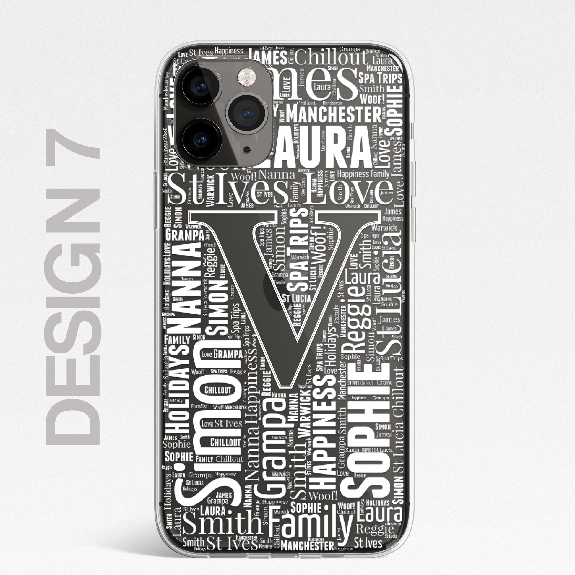 Personalised Initials Custom Silicone CLEAR Phone Case Cover Monogram Word Art Pretty Gold iPhone 11 12 XS XR Plus Pro Samsung Galaxy