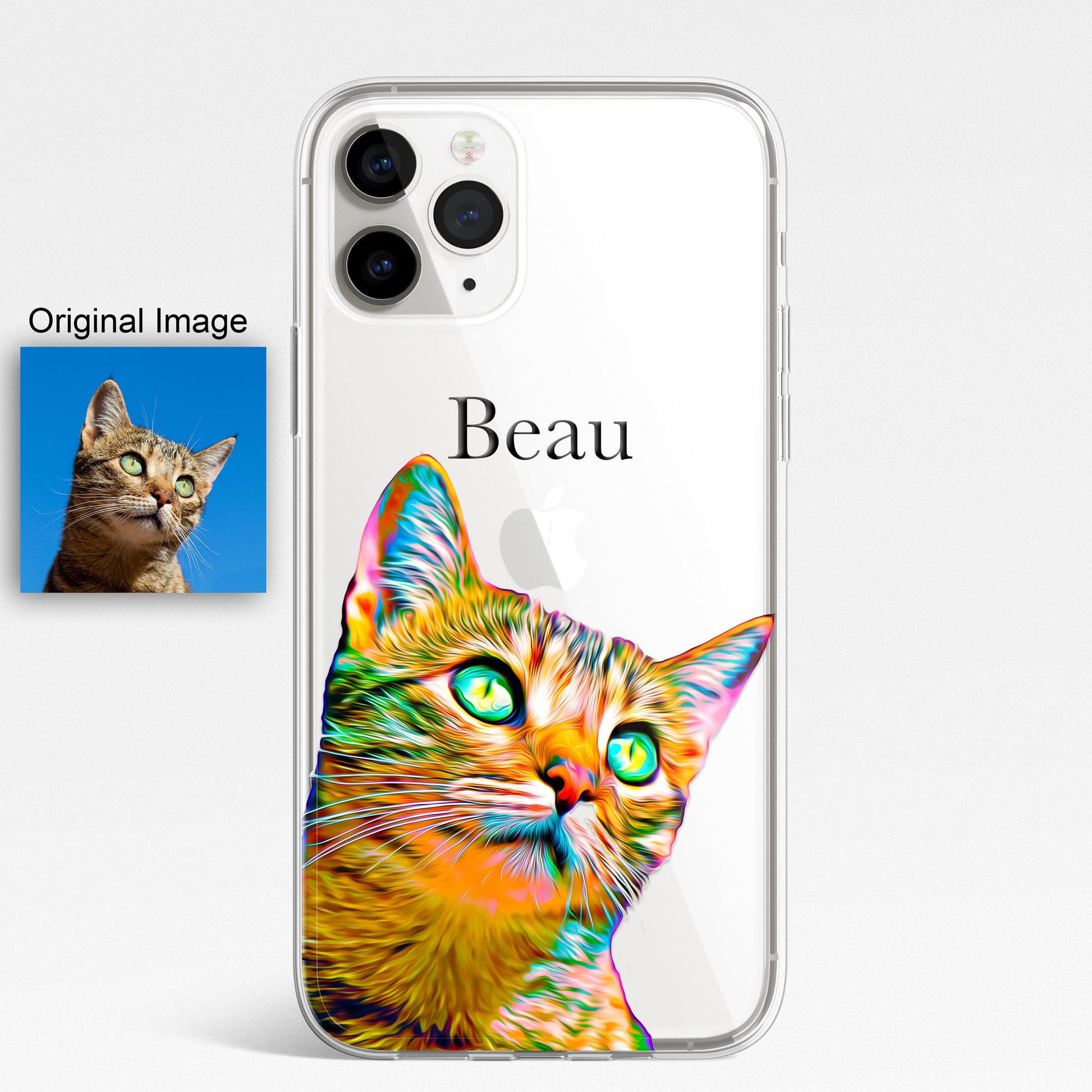 PET Painting Portrait Dog Cat Horse Animal Personalised Phone Case Custom Photo CLEAR Cover for iPhone & Samsung Galaxy